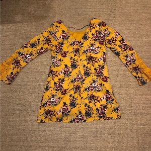 yellow dress with flowers